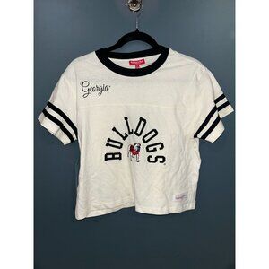 NWT Women's S Georgia Bulldogs Mitchell & Ness Cropped Ringer Shirt, MSRP
